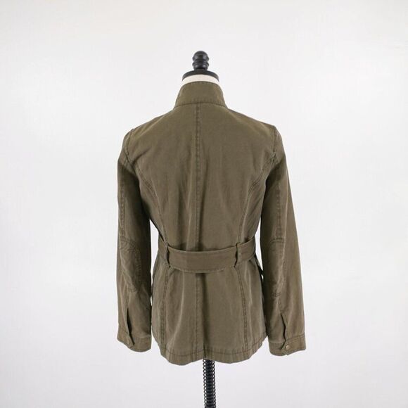 Banana Republic Green Small Polyester Pocket Mock Neck Belted Jacket Lined - Picture 11 of 16